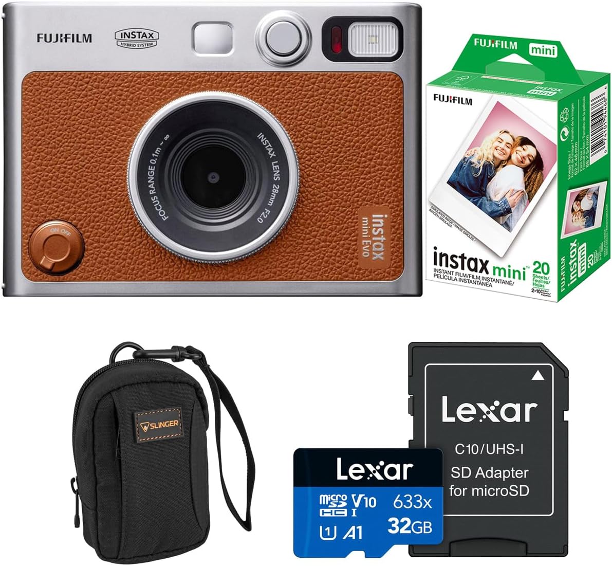 Fujifilm Instax Mini Evo - Cámara de película instantánea, color ne...