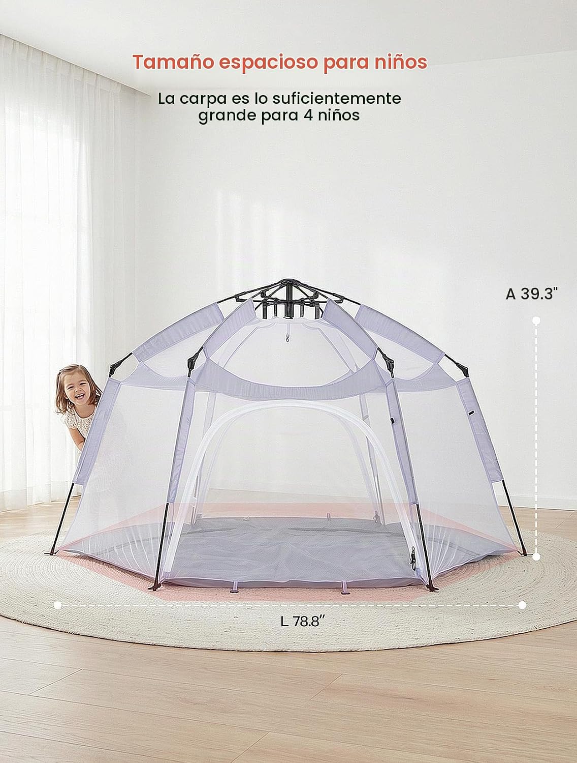Porayhut Tienda de campaña grande desplegable para niños, casa de j...