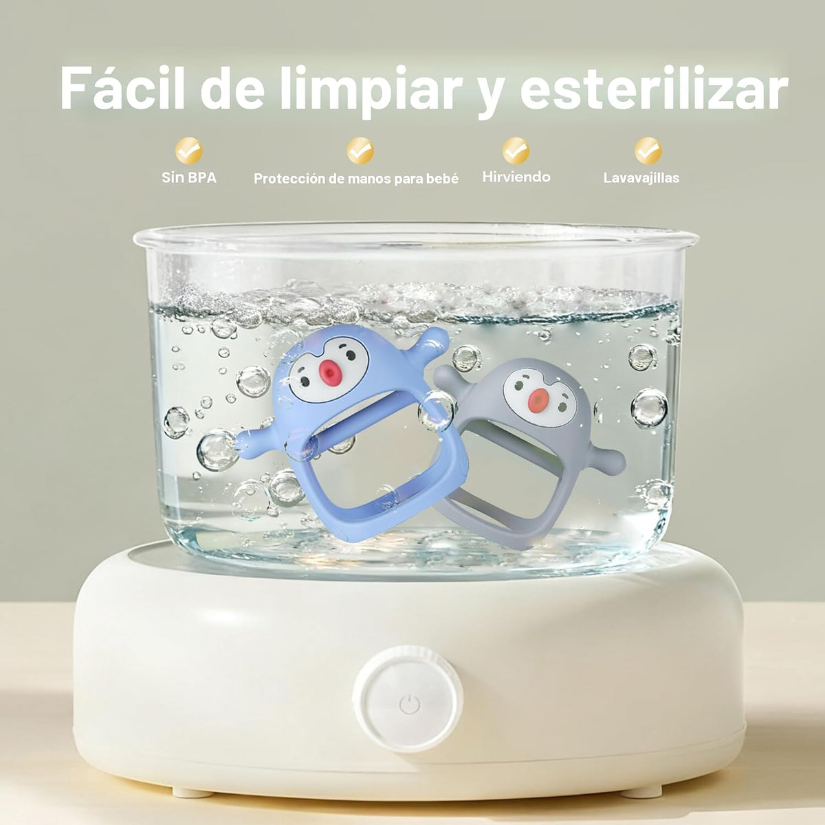 Smily Mia Paquete de 2 juguetes de dentición para bebés de 0 a 6, 3...