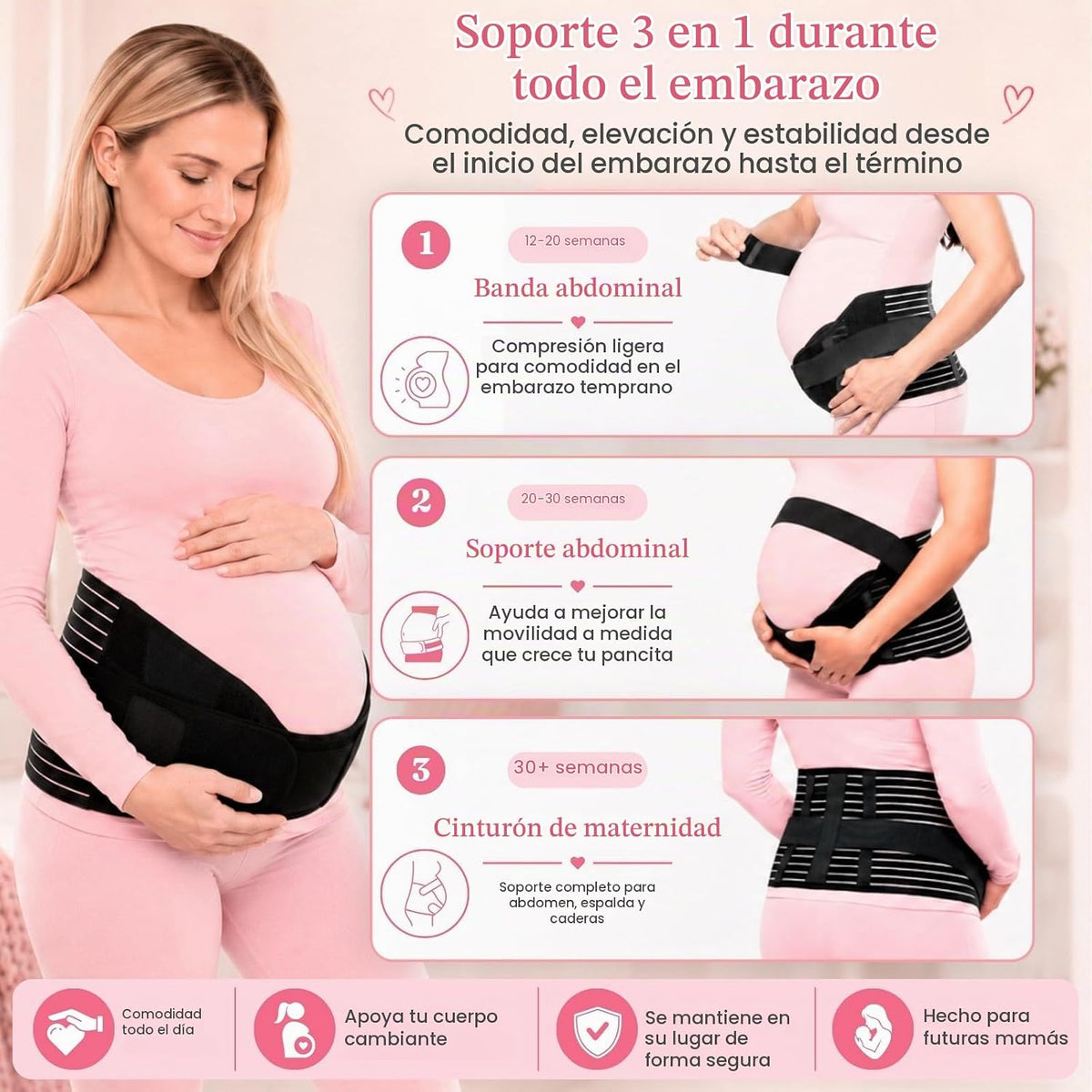 Vive - Banda de apoyo para el vientre de embarazo para mujer, cintu...
