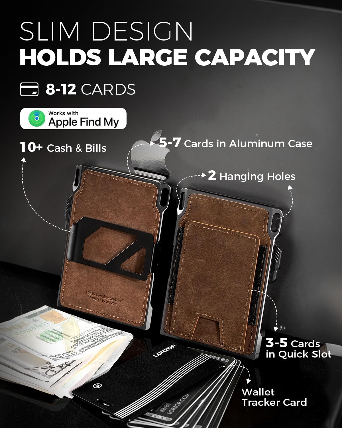 Cartera táctica delgada con juego de tarjetas de seguimiento (solo...