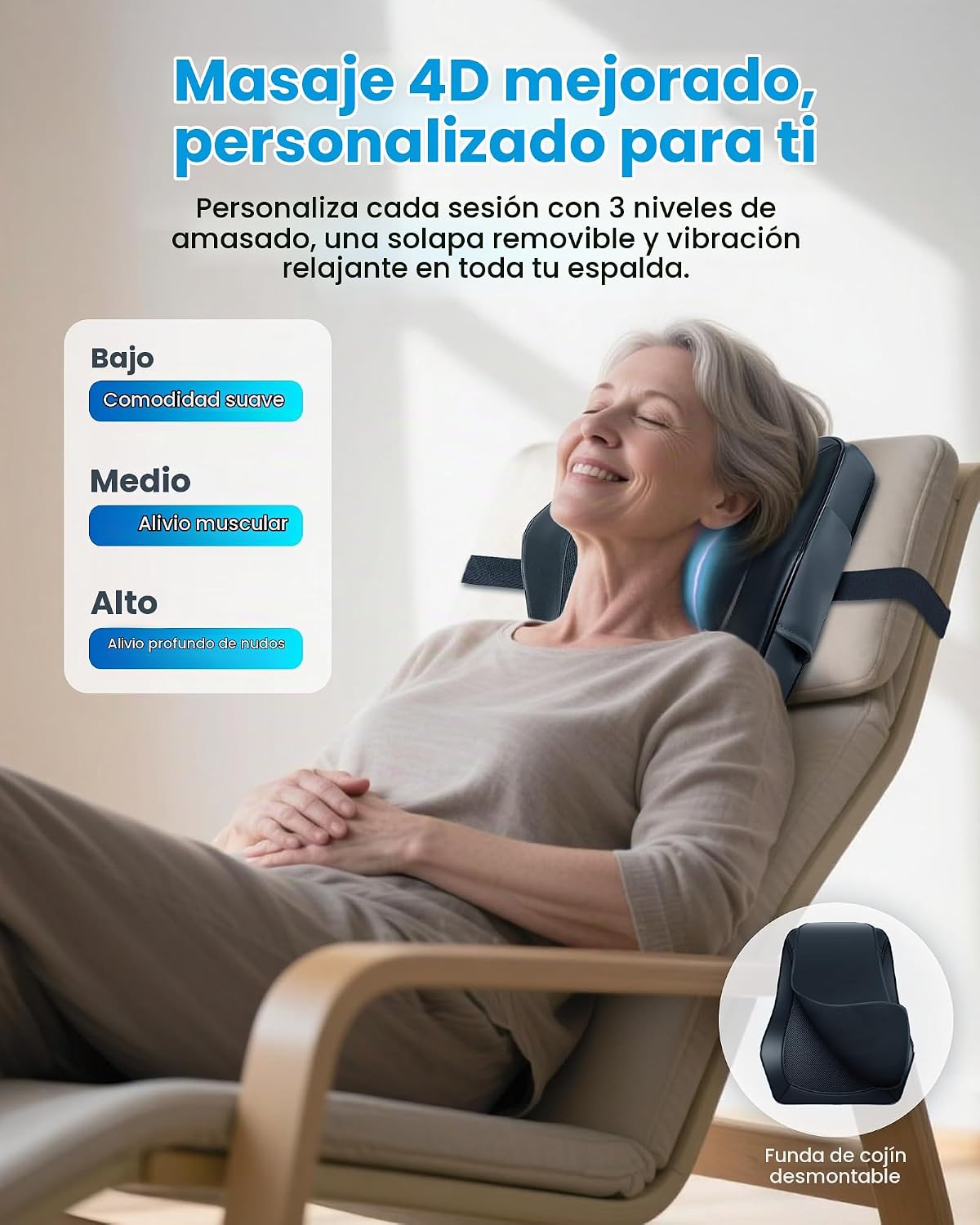 COMFIER Masajeador inalámbrico de cuello y espalda con calor, Shiat...