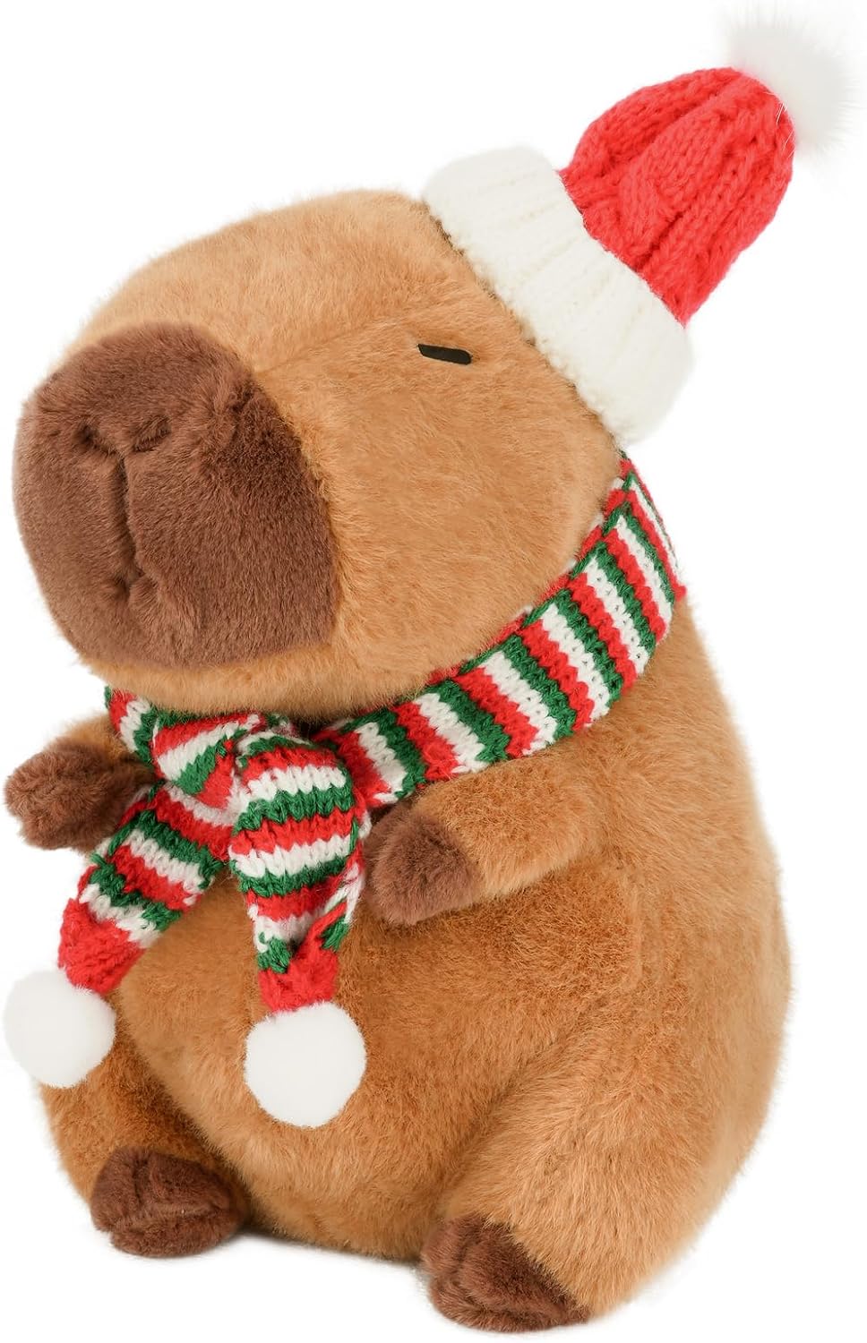 CHDBLOCK - Peluche navideño de capibara con gorro de Navidad, de 9...