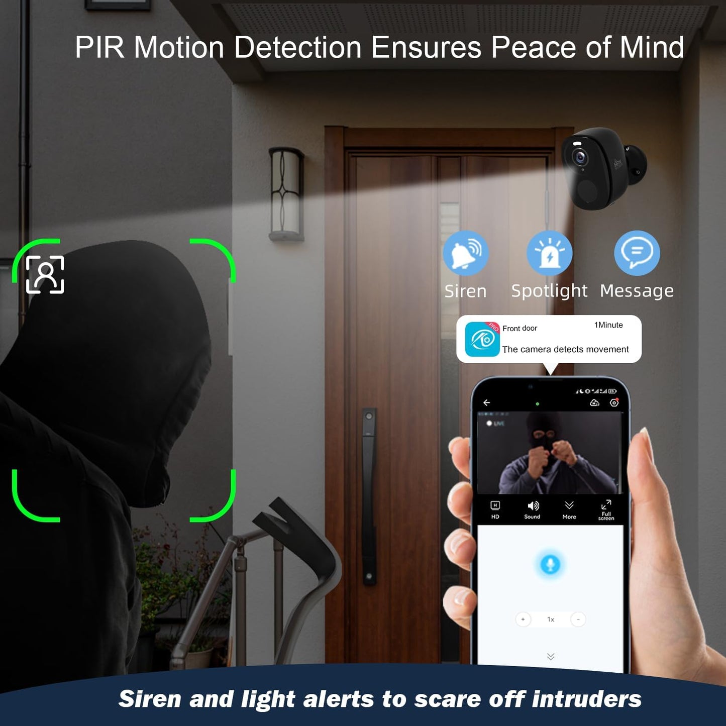 Rraycom Paquete de 2 cámaras de seguridad inalámbricas para exterio...