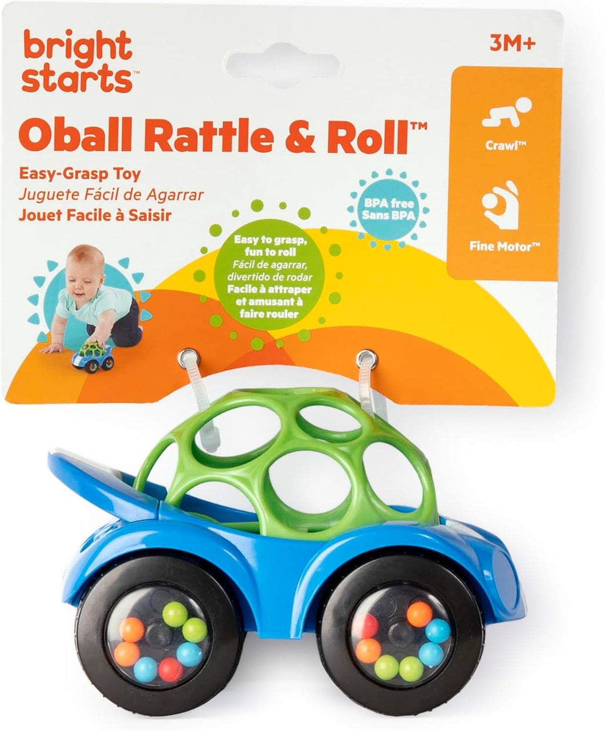 Bright Starts Oball Easy Grasp Rattle &amp; Roll - Juguete deportiv...