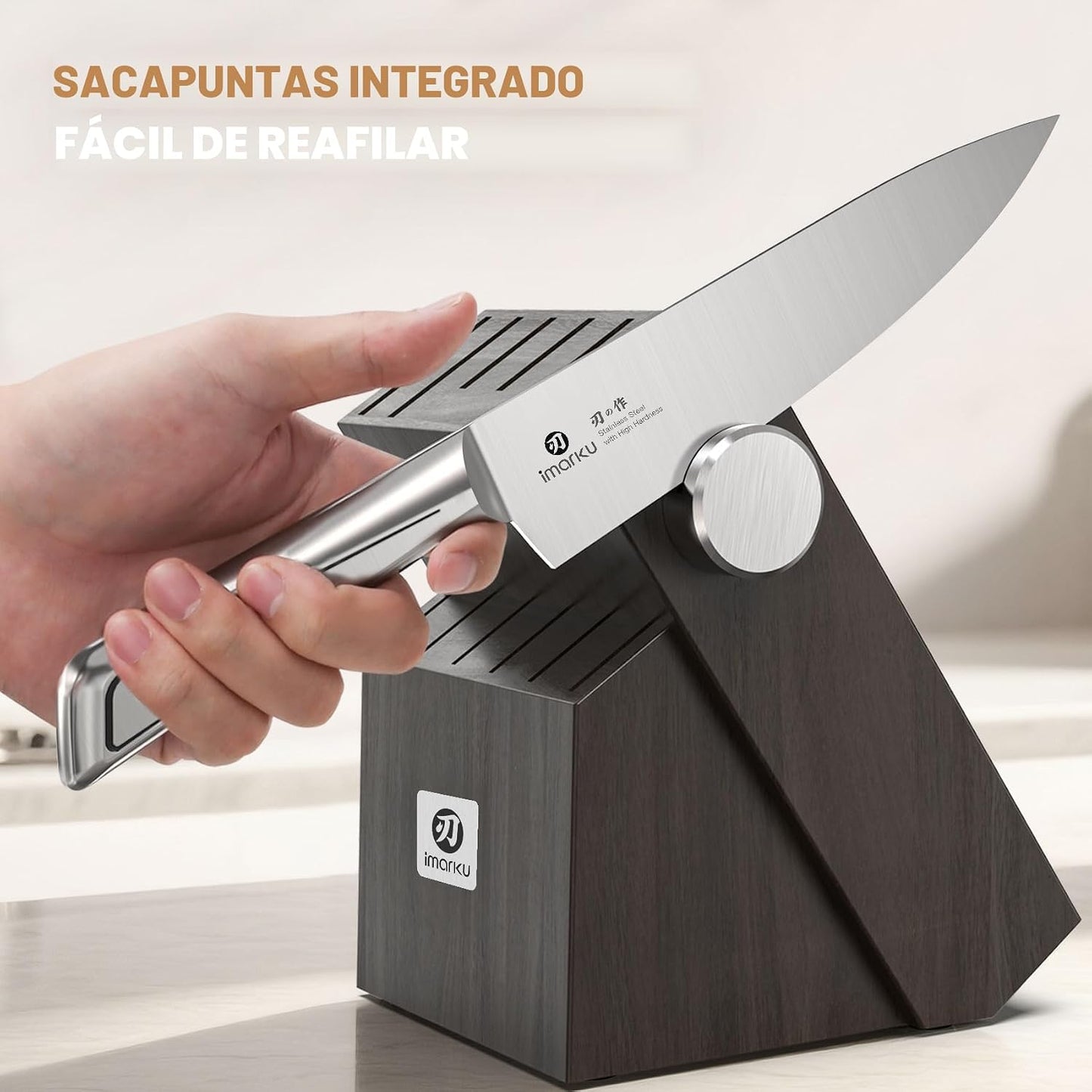 Juego de cuchillos para cocina con bloque imarku G14 Juego de cuchi...