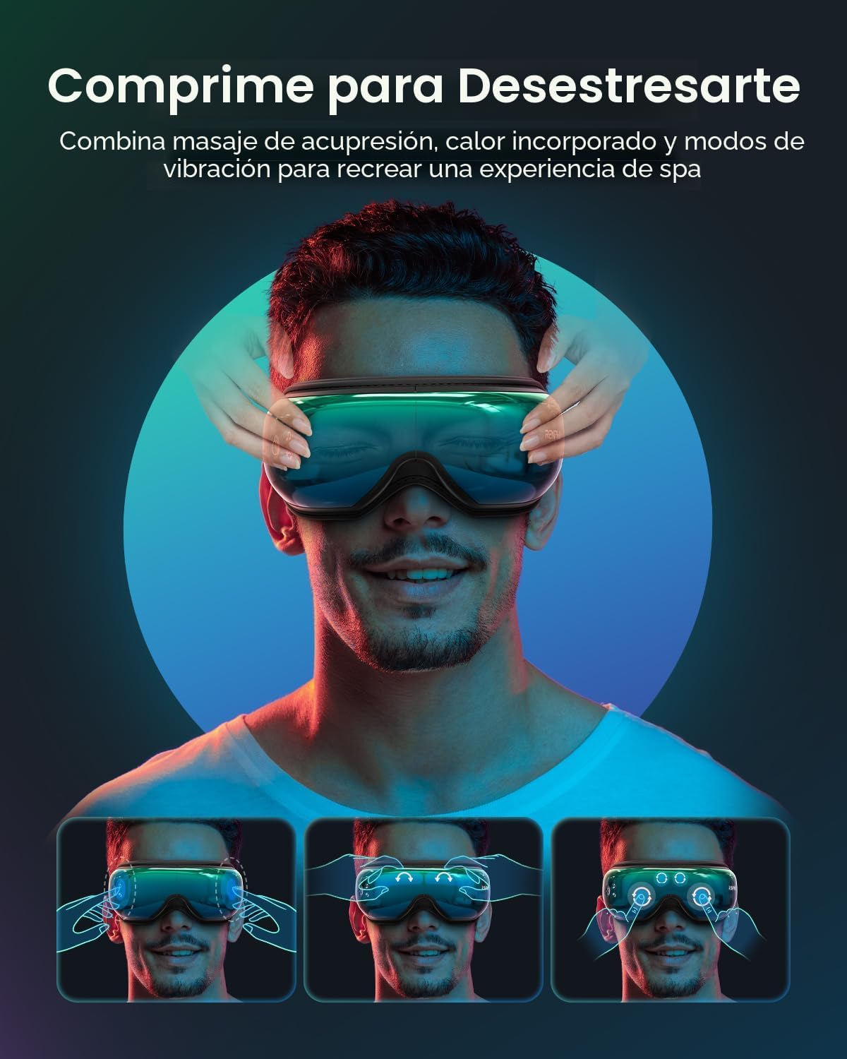 RENPHO Eyeris 1V - Masajeador de ojos con control de voz, máscara d...