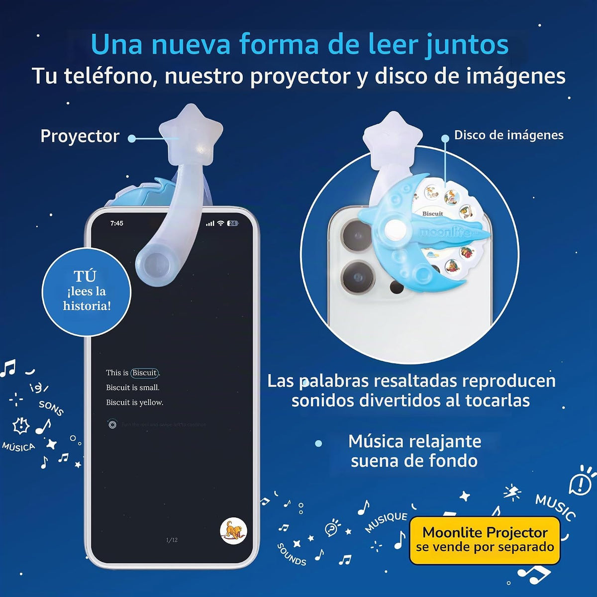 Moonlite Disco de una sola historia, galleta | Regalo de aprendizaj...