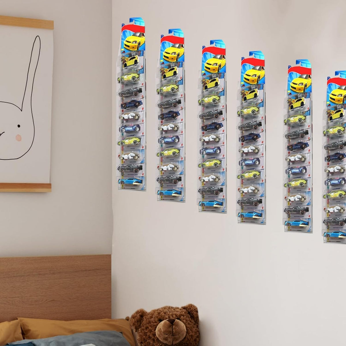 20 piezas de vitrina transparente para montaje en pared Hot Wheels,...
