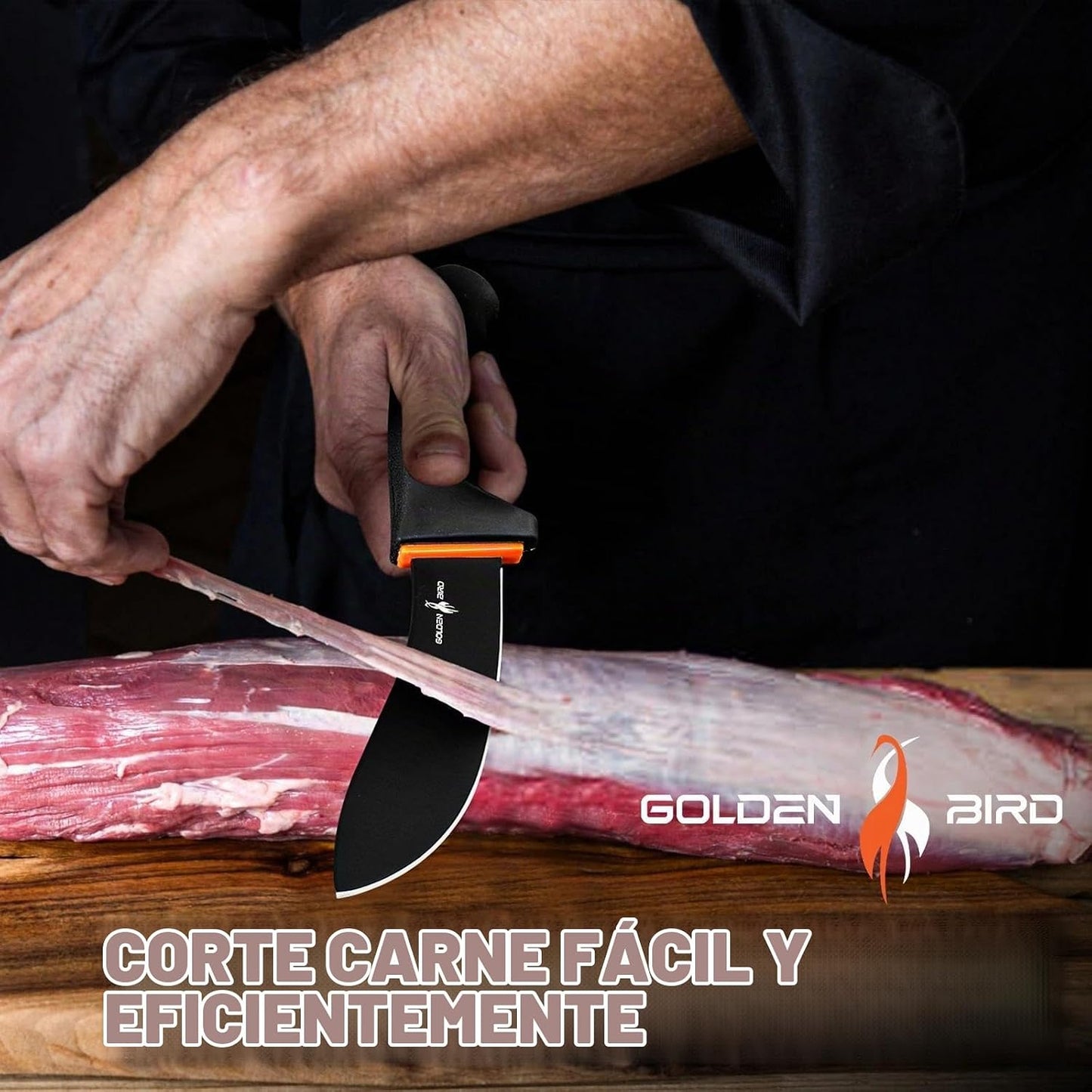 Cuchillo para desollar carne Golden Bird para caza, corte de carne...