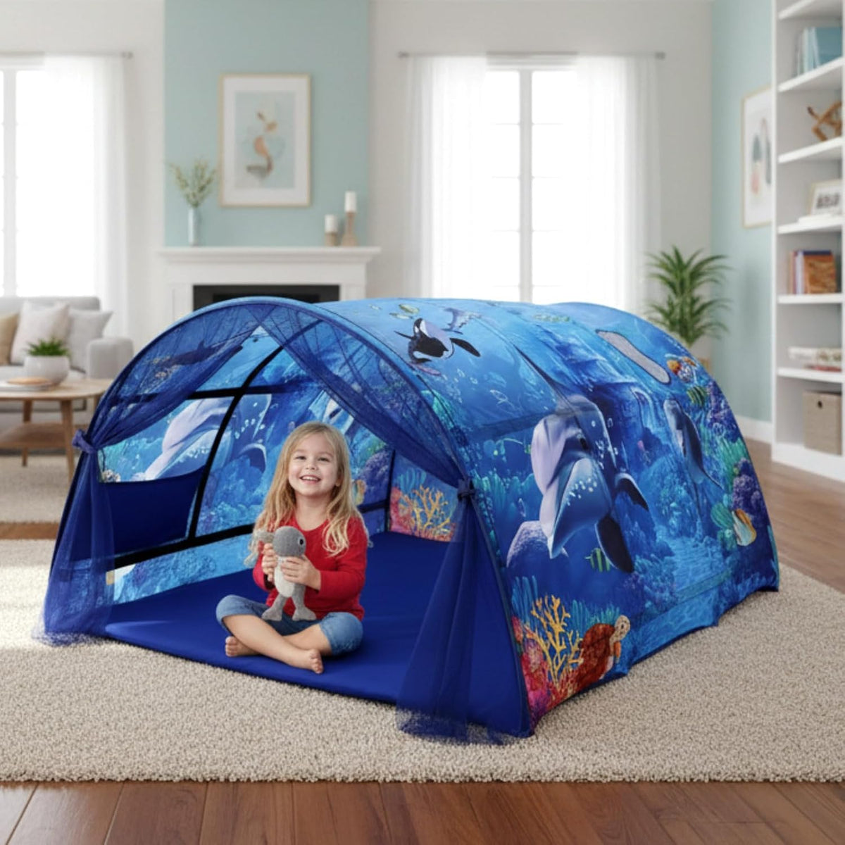 Wowangce Tienda de campaña Ocean Bed para niños, tienda grande para...
