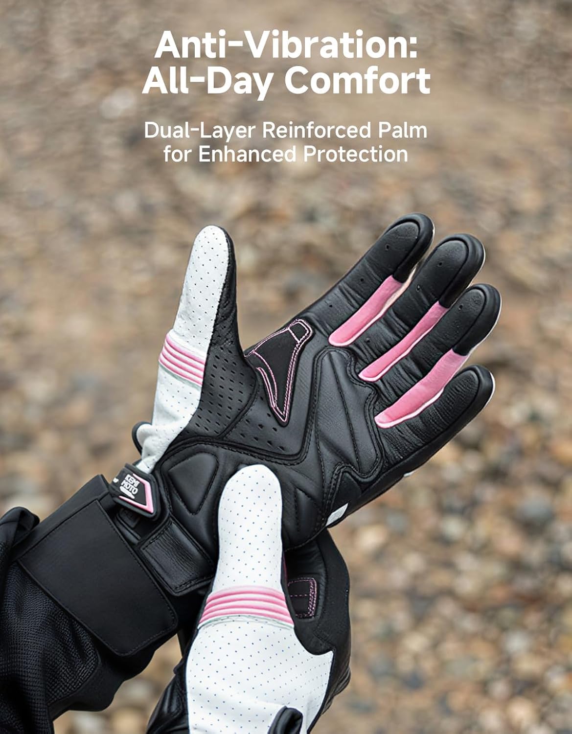 KEMIMOTO Guantes de motocicleta de piel de oveja para mujer, guante...