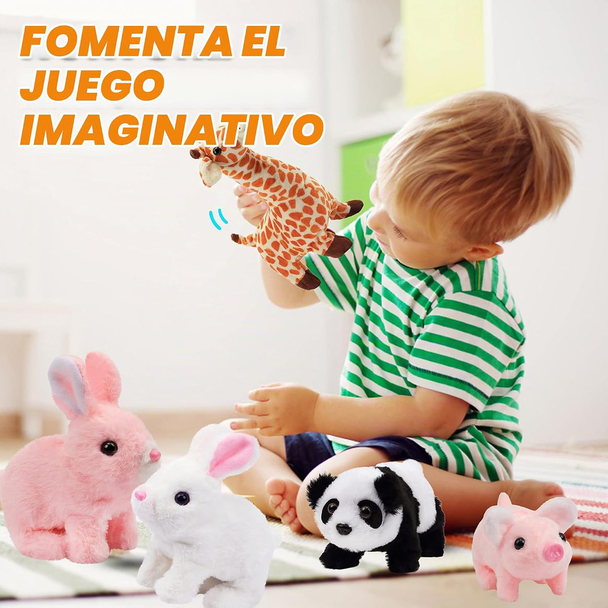 Hopearl - Cerdito interactivo que camina, juguete de peluche electr...