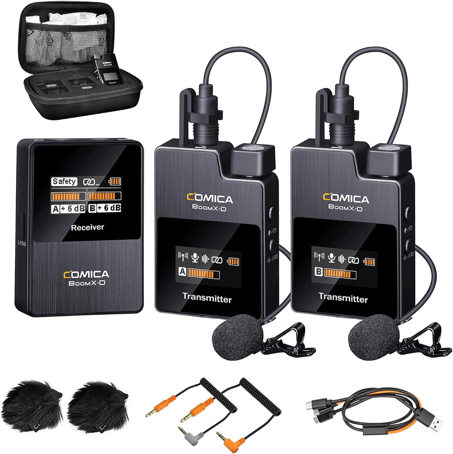Micrófono lavalier inalámbrico COMICA BoomX-D2 para iPhone, cámara...