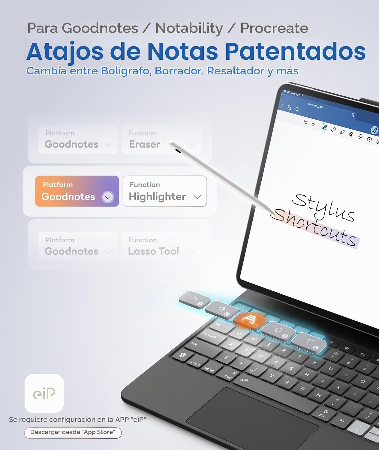 EIP Hyperkeys - Teclado para iPad Air de 11 pulgadas M3\/M2\/5\/4 g...