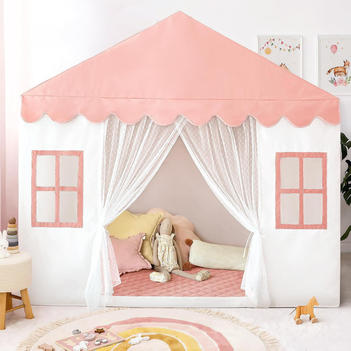 Avrsol - Tienda de campaña para niños con alfombra, castillo de pri...