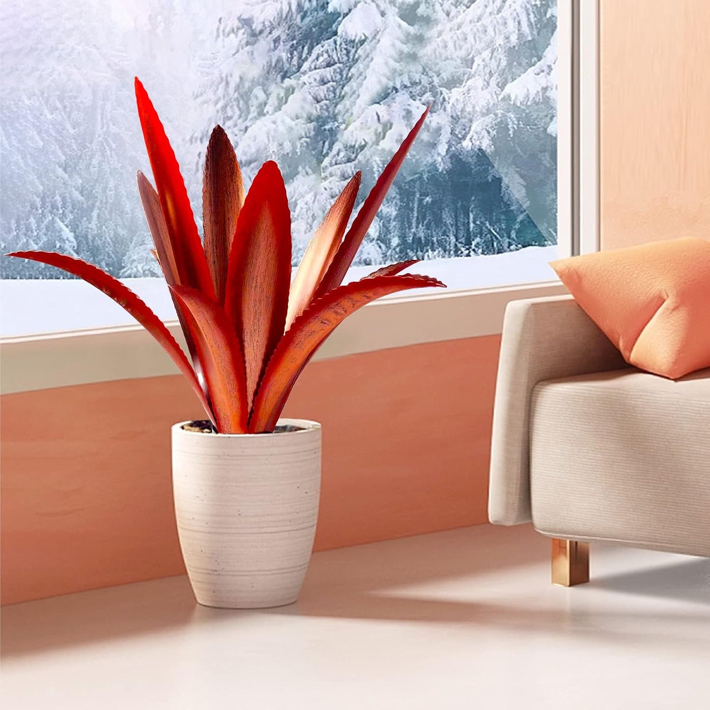 TOMBABY Agave de Metal Agrandado Engrosado Resistente al Viento Art...