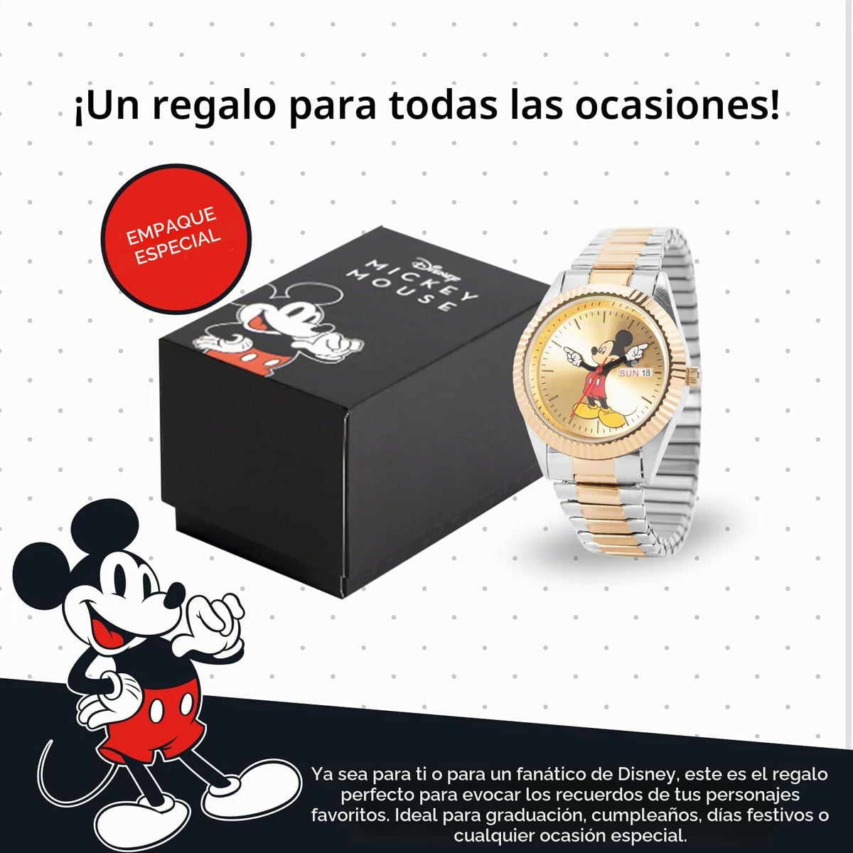 Disney Mickey Mouse Watch Men - Relojes Mickey Mouse para Hombre -...
