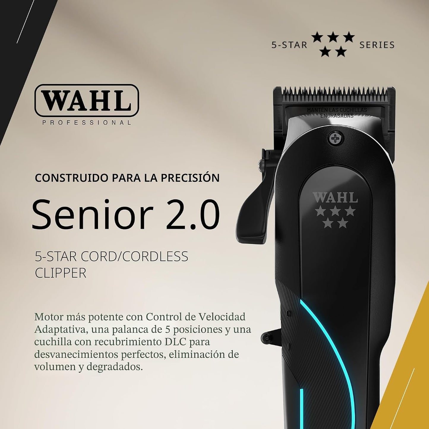 Cable Wahl Professional 5 Estrellas Senior 2.0\/Inalámbrico | Motor...