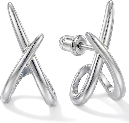 Aretes de oro para mujer, modernos, aretes de tuerca de oro de 14 q...