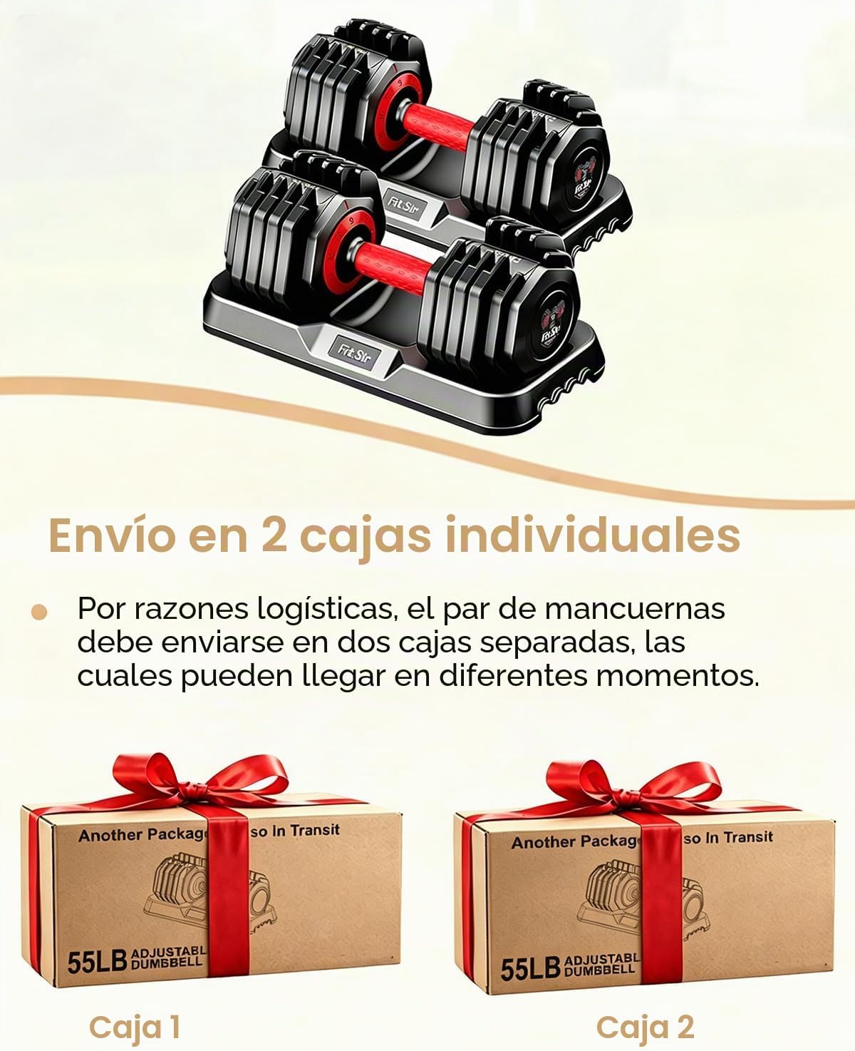 Fit Sir Juego de mancuernas ajustables, 10 en 1, mancuernas ajustab...