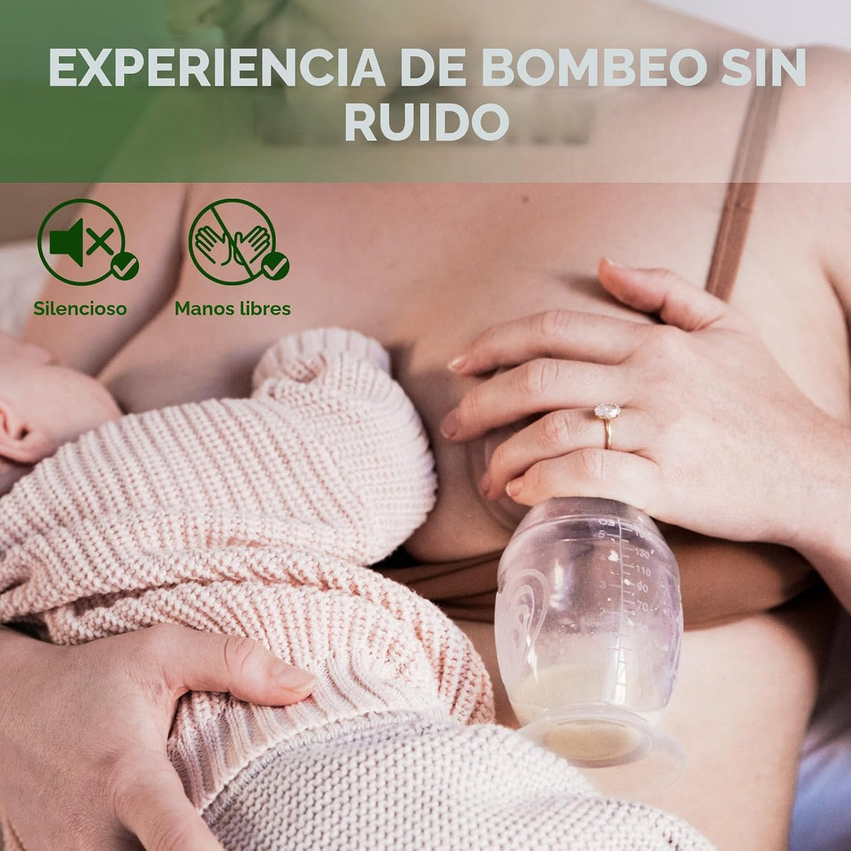haakaa Sacaleches de silicona y gorra de silicona 5 oz\/150 ml, Gen...