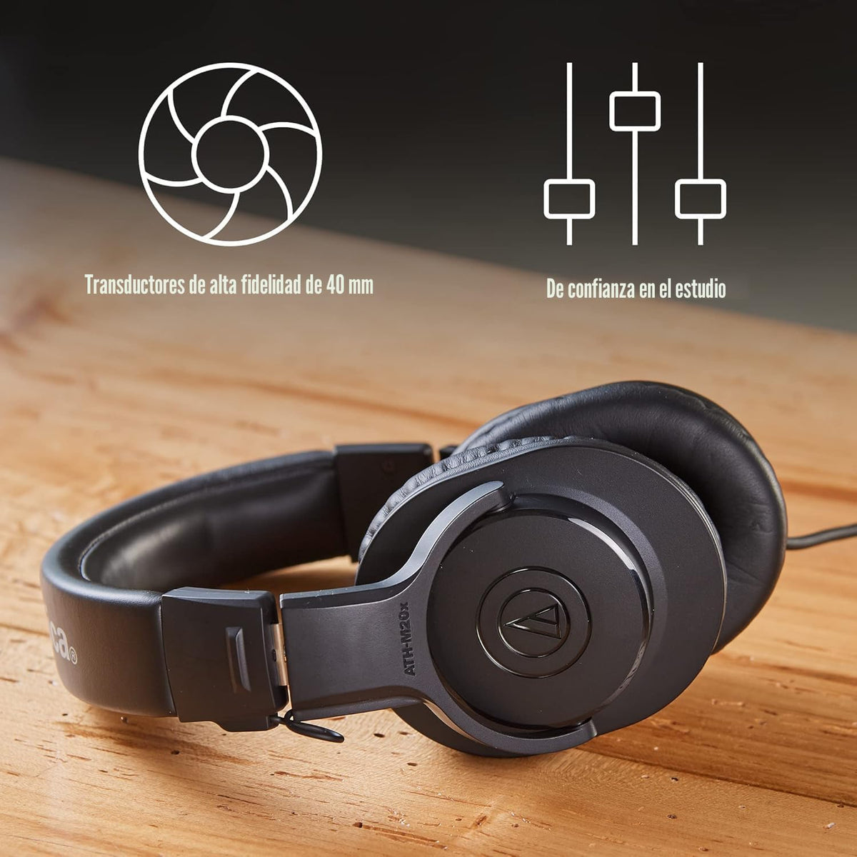 Audio-Technica ATH-M20x Auriculares profesionales para monitor de e...