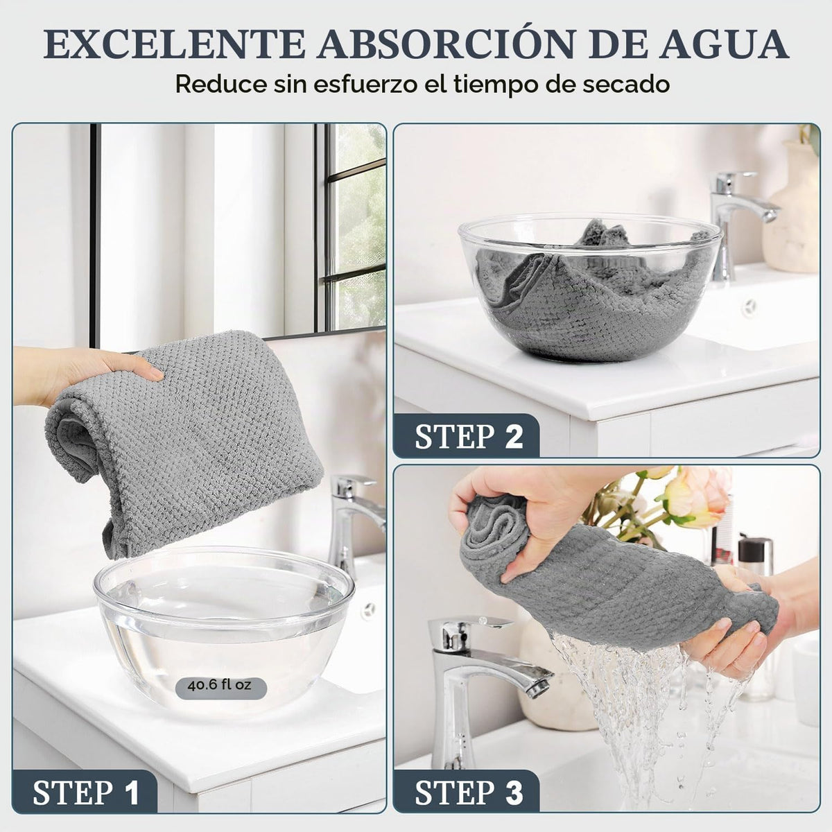 BEoffer Paquete de 2 Toallas de Microfibra para el Cabello - 41 x 2...