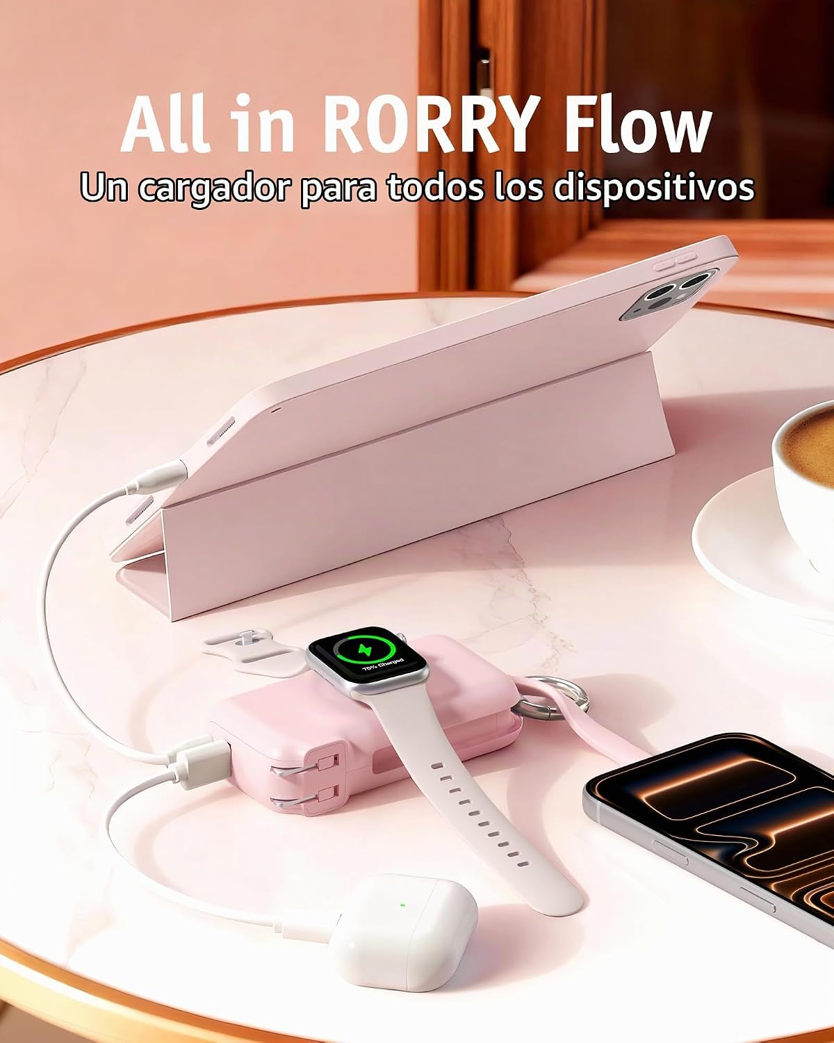 RORRY Cargador portátil de flujo 10000mAh 40W enchufe de pared Banc...