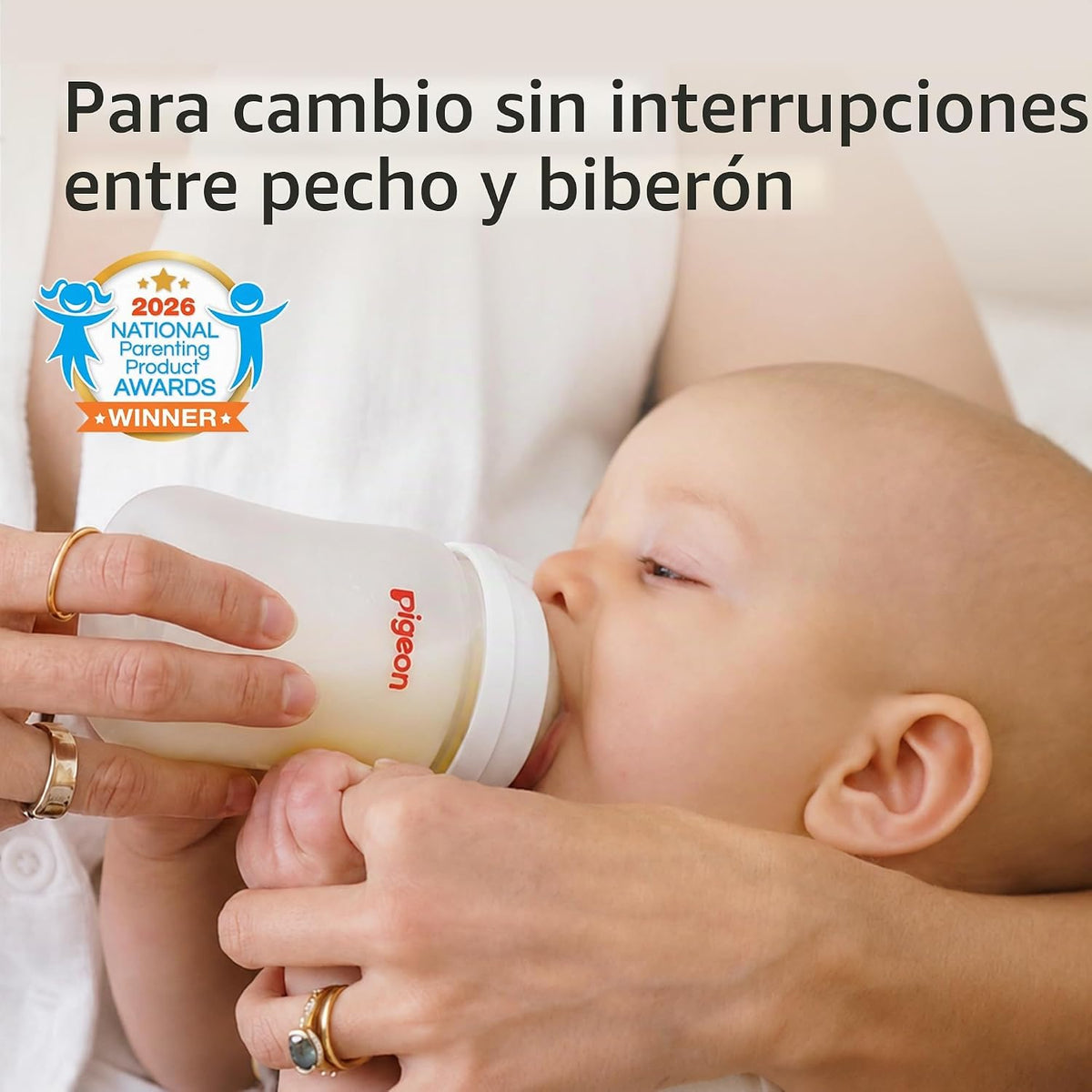 Pigeon Biberones con revestimiento de silicona, cuello ancho, 5 onz...