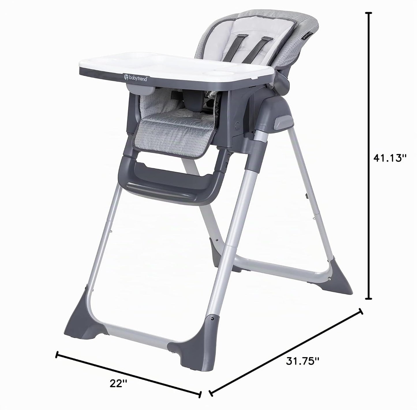 Baby Trend Sit Right 2.0 Silla Alta 3 en 1 - Gris Acogedor