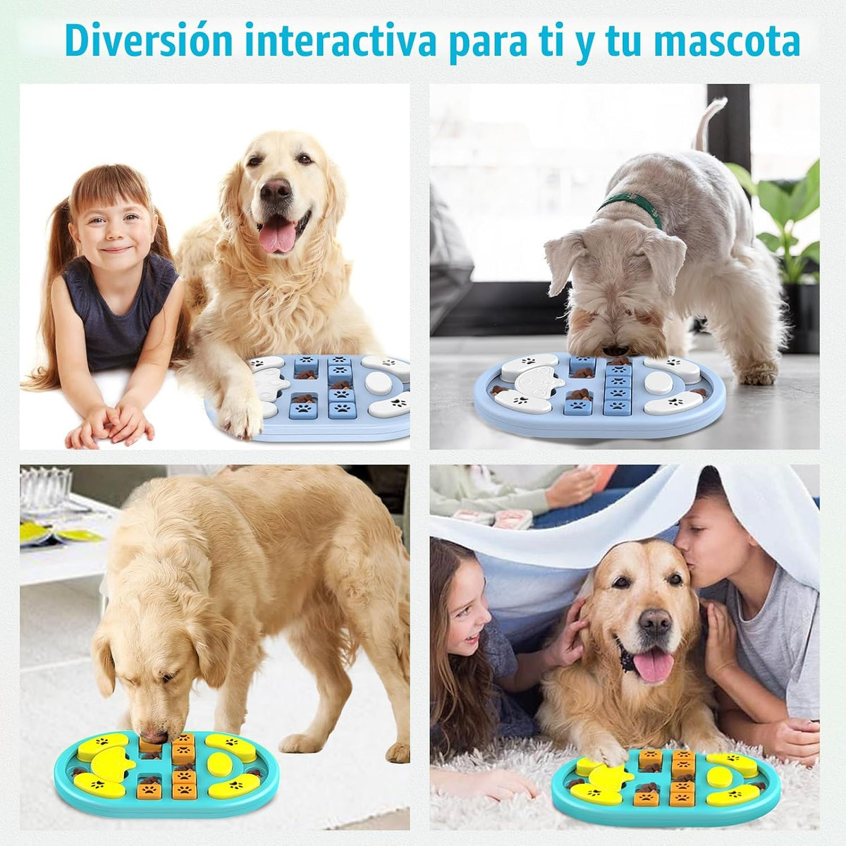 Blanlody Juguete de rompecabezas para perros, juguetes dispensadore...