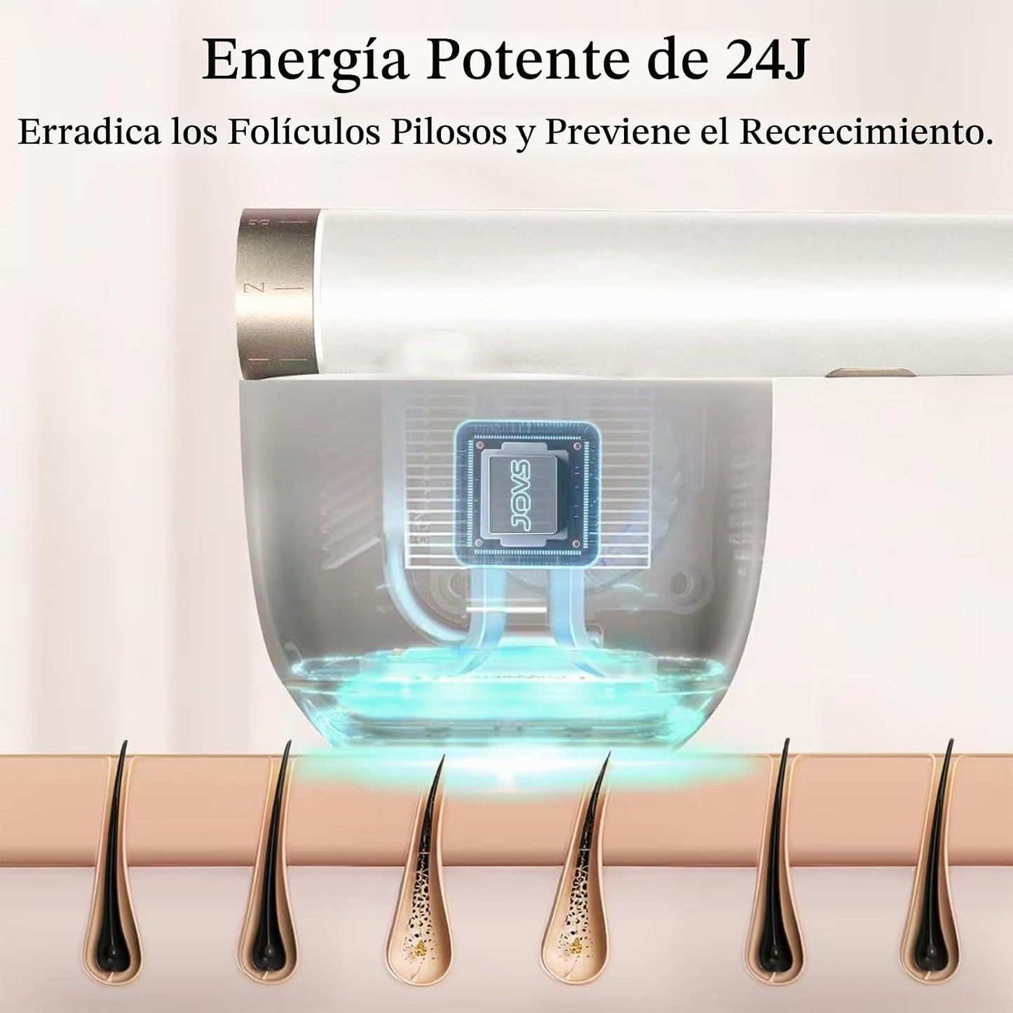 JOVS Depilación láser, depilación IPL para mujeres y hombres, tecno...
