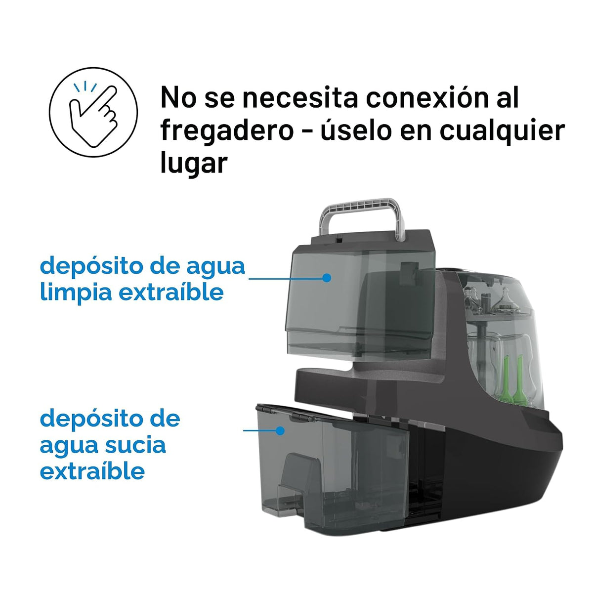Baby Brezza Lavadora de biberones Pro - Mejor limpieza clínicamente...