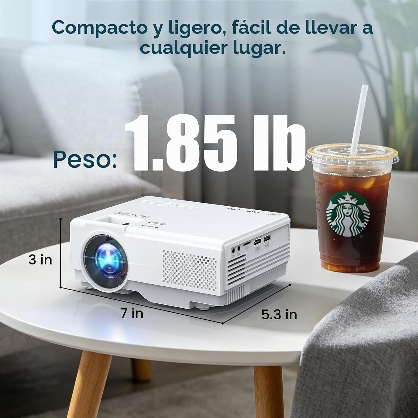 NISOO Mini proyector con WiFi y Bluetooth, proyector de cine al air...