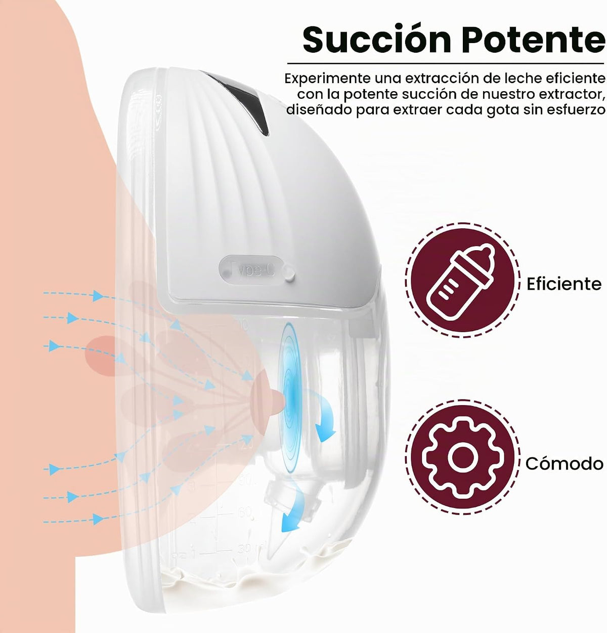 Olivia by Lolafo - Extractor de leche eléctrico portátil, manos lib...