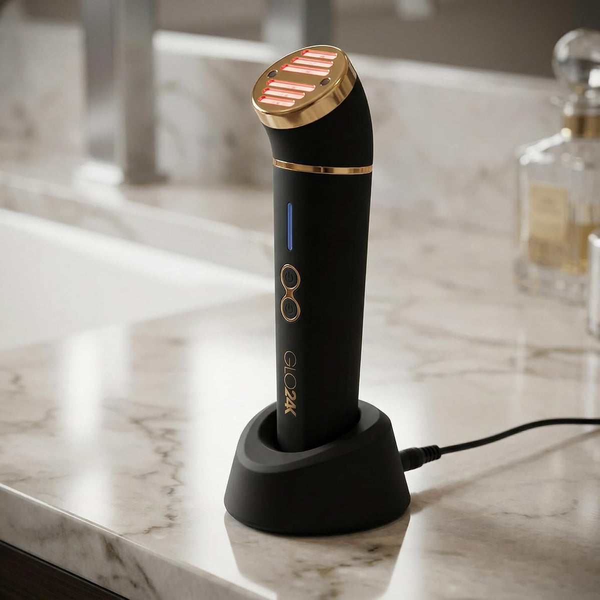Masajeador de luz roja 3 en 1 GLO24K para cara y cuello | Dispositi...