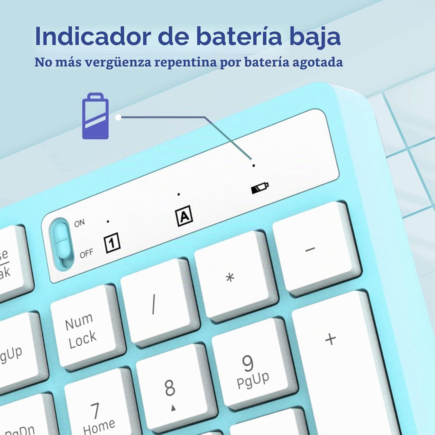Combo de teclado y ratón inalámbricos, Lovaky teclado y ratón ergon...