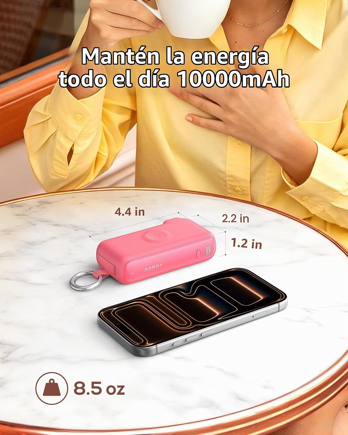 RORRY Cargador portátil de flujo 10000mAh 40W enchufe de pared Banc...
