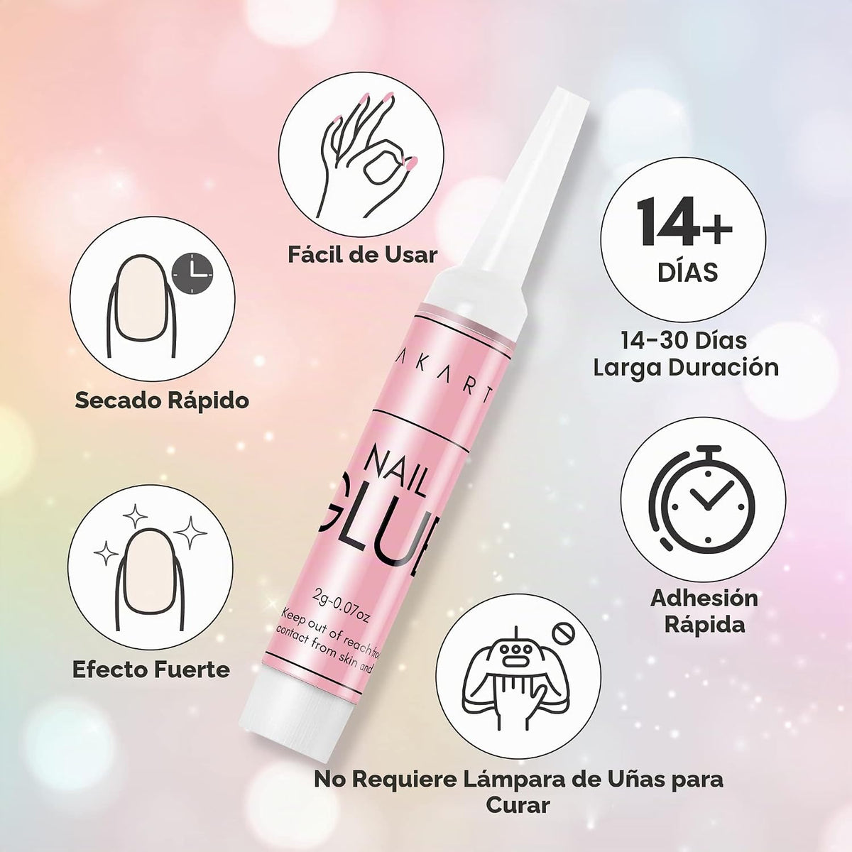 Makartt Pegamento de uñas súper fuerte para uñas acrílicas a presió...