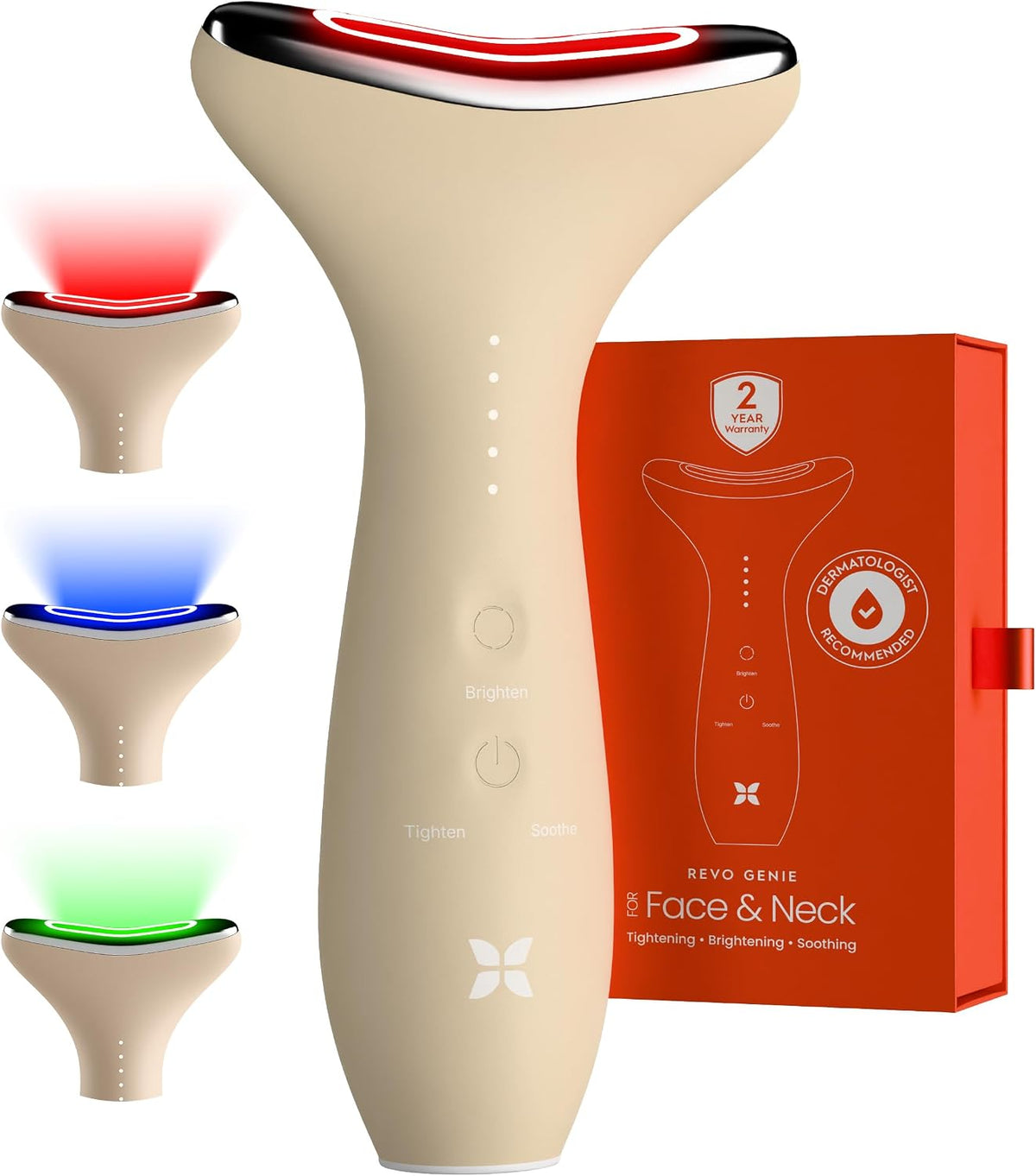 REVO Genie Masajeador facial para cara y cuello, dispositivo de bel...