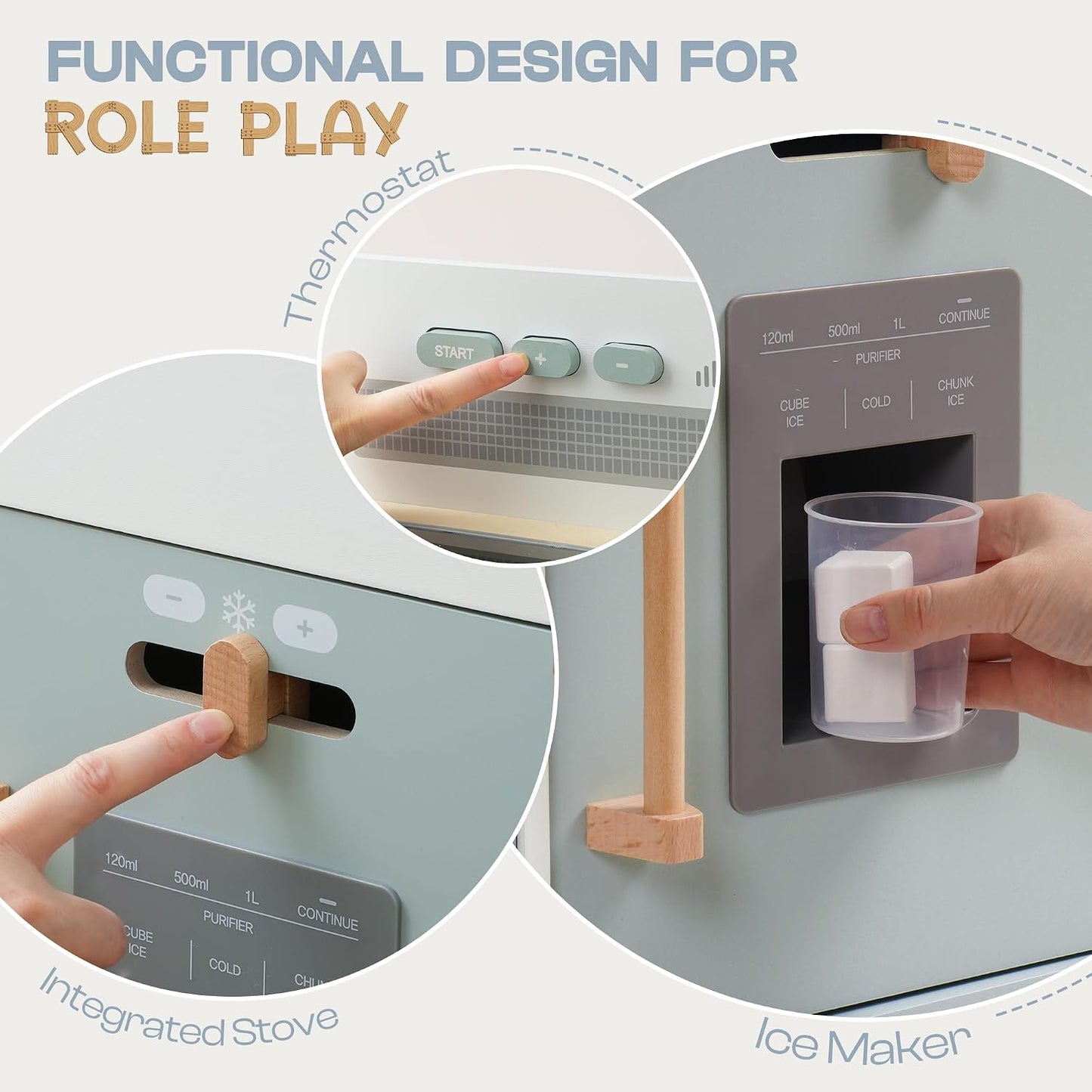 ROBOTIME Juego de cocina para niños pequeños, juego de cocina de ma...