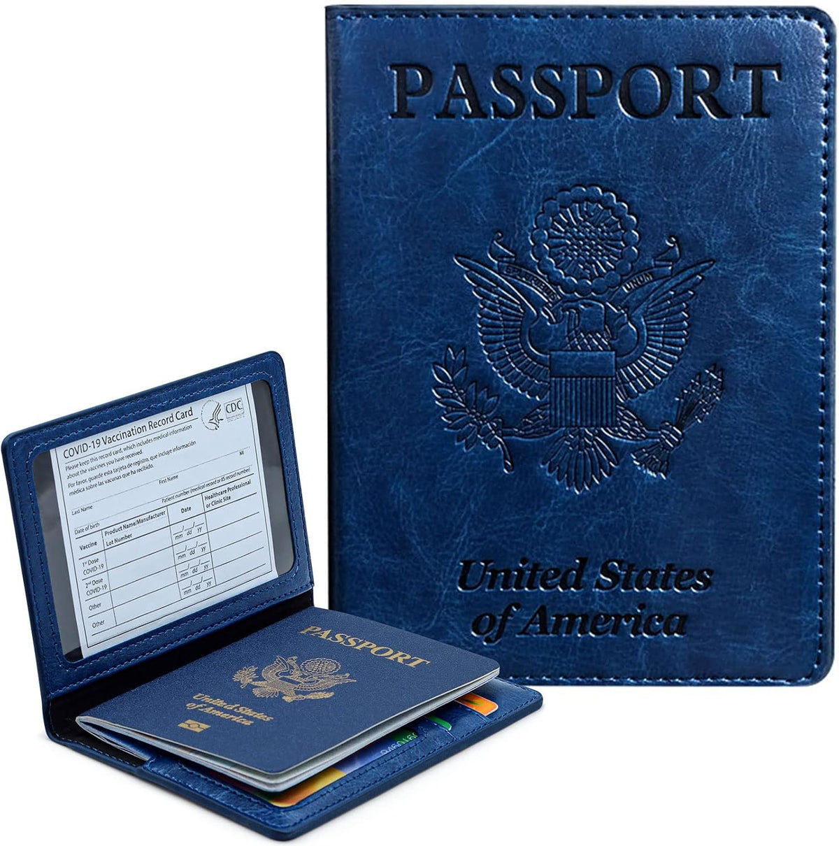 Funda para pasaporte con bloqueo RFID de piel, cartera con ranura p...
