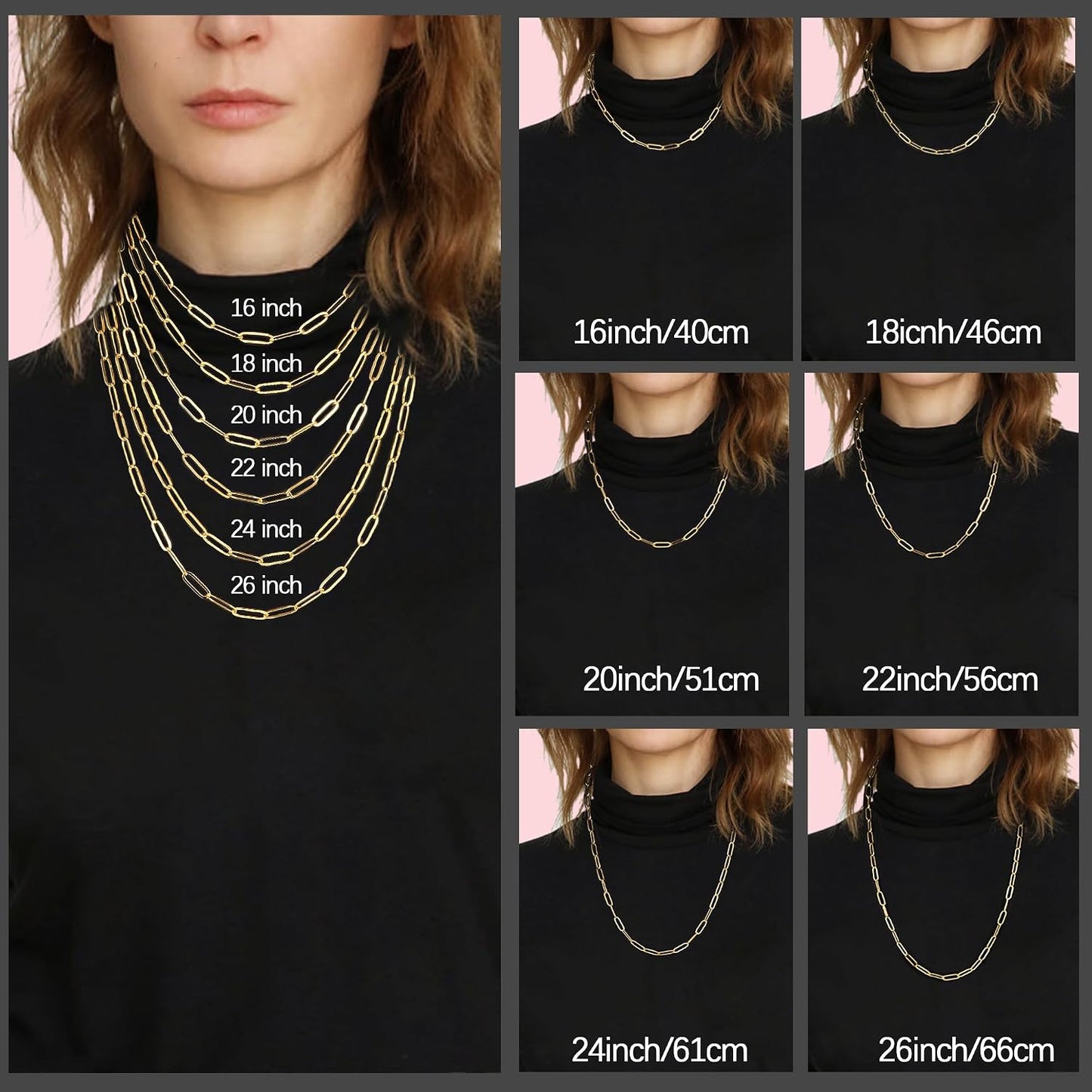 Eterjew Collar de Cadena de Clip de Oro 18K Chapado y Plata de Ley...