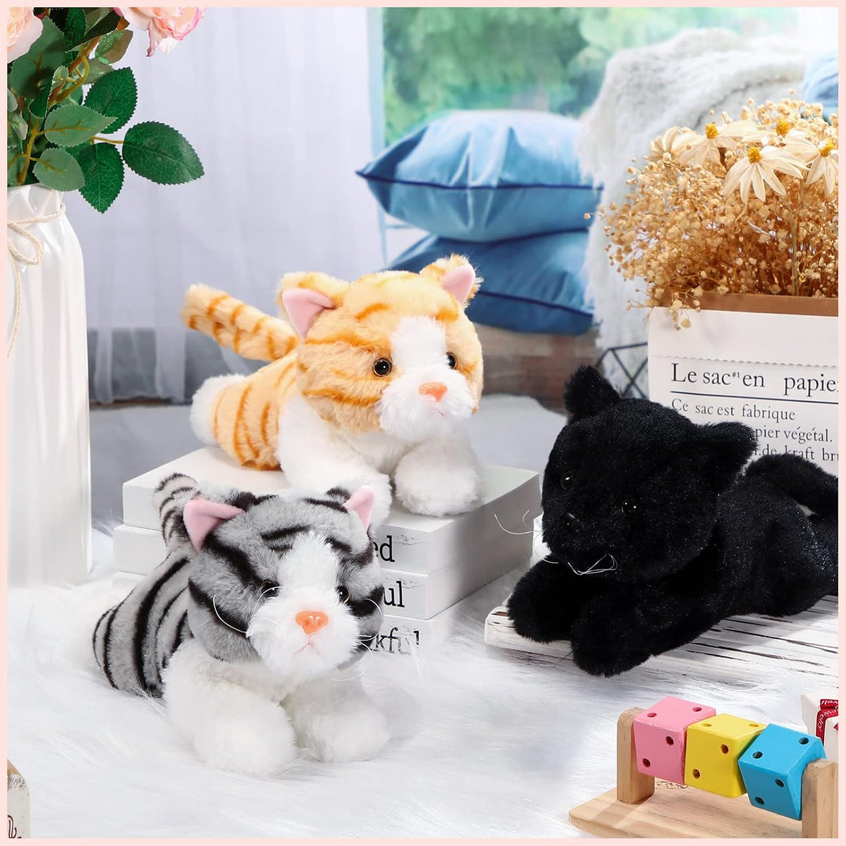 Harrycle 3 piezas de 9 pulgadas gato de peluche de peluche, estilo...