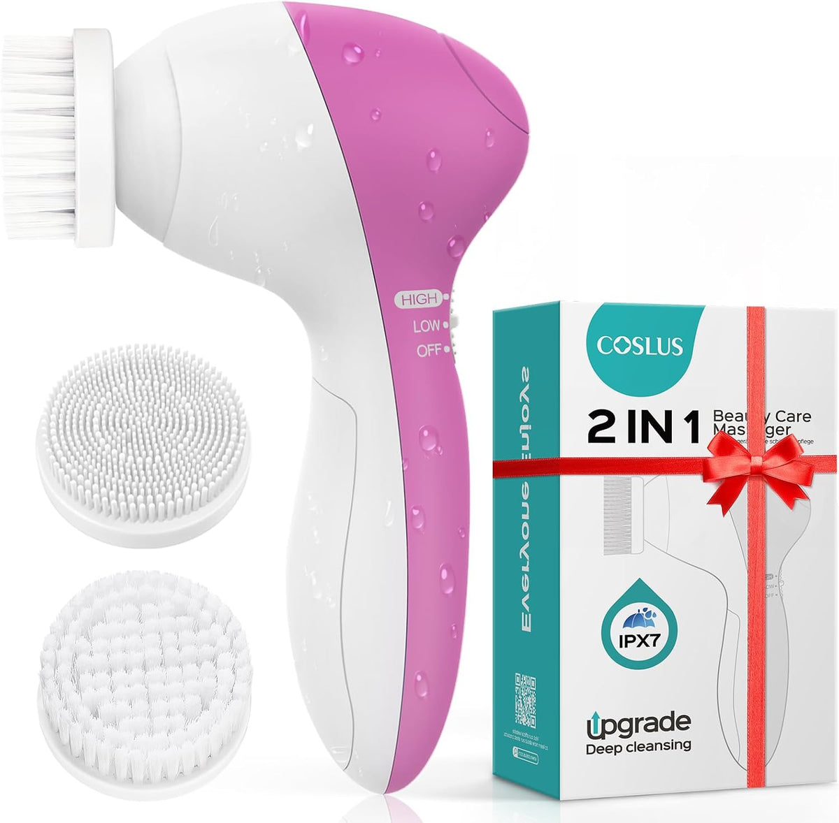 COSLUS Cepillo de limpieza facial Limpiador facial de silicona: Dis...