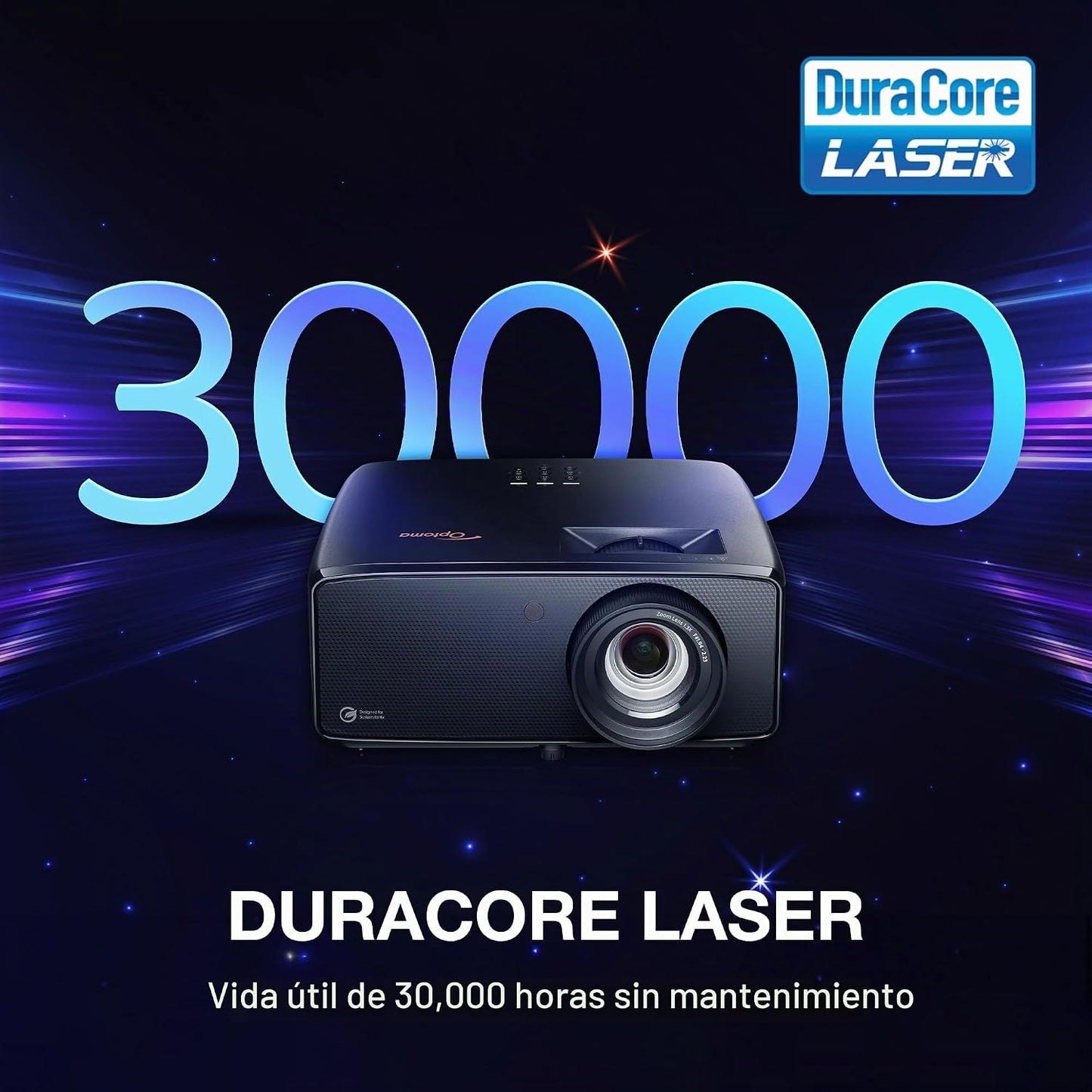 Optoma UHZ36 4K UHD Láser HDR Proyector de Cine en Casa - Negro