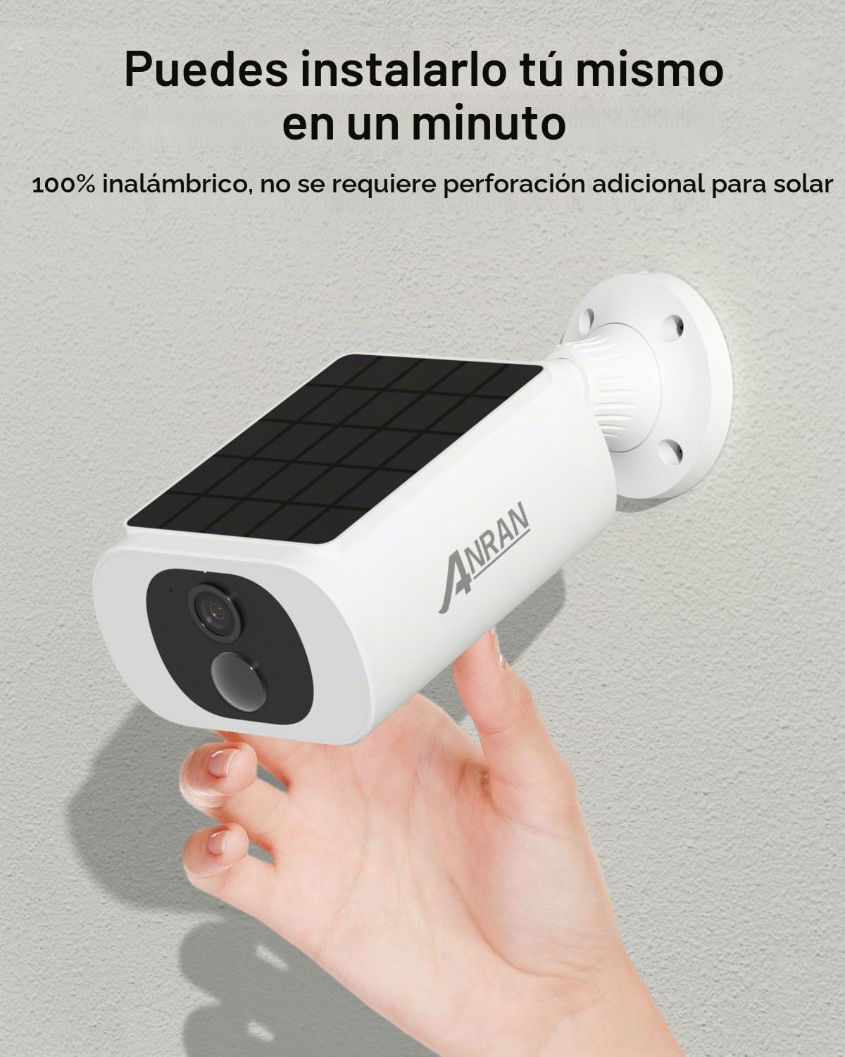 ANRAN Cámara de seguridad solar de 5 MP para exteriores, cámara ina...