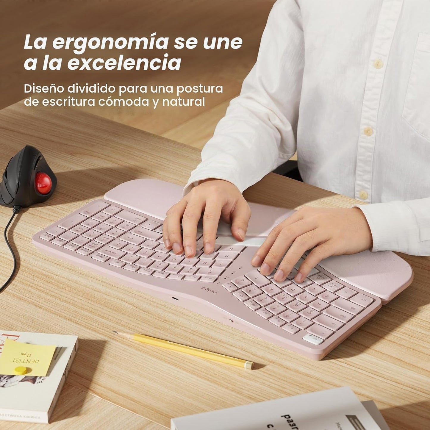 Nulea RT05 Teclado ergonómico inalámbrico, teclado dividido con rep...
