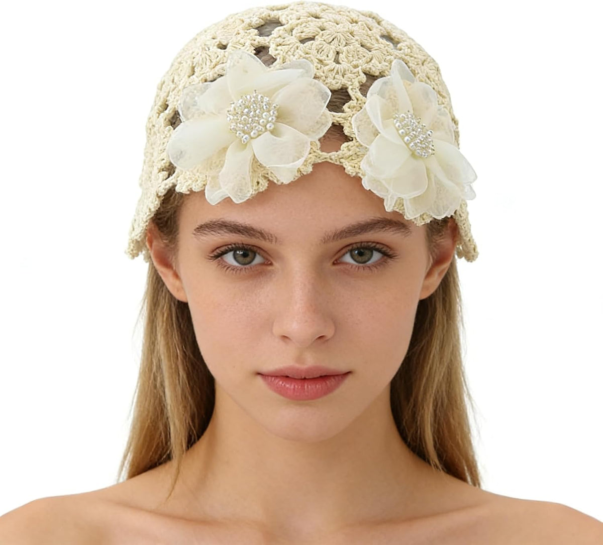 Gorro de ganchillo hecho a mano para mujer, sombrero de sol de enca...